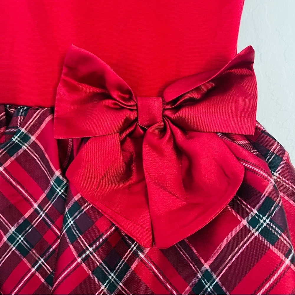 H&M Red Plaid Formal Kids Dress with Bow - Picture 8 of 10